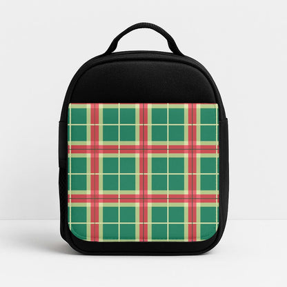 Red And Green Tartan II Christmas Pattern Insulated Lunch Bag