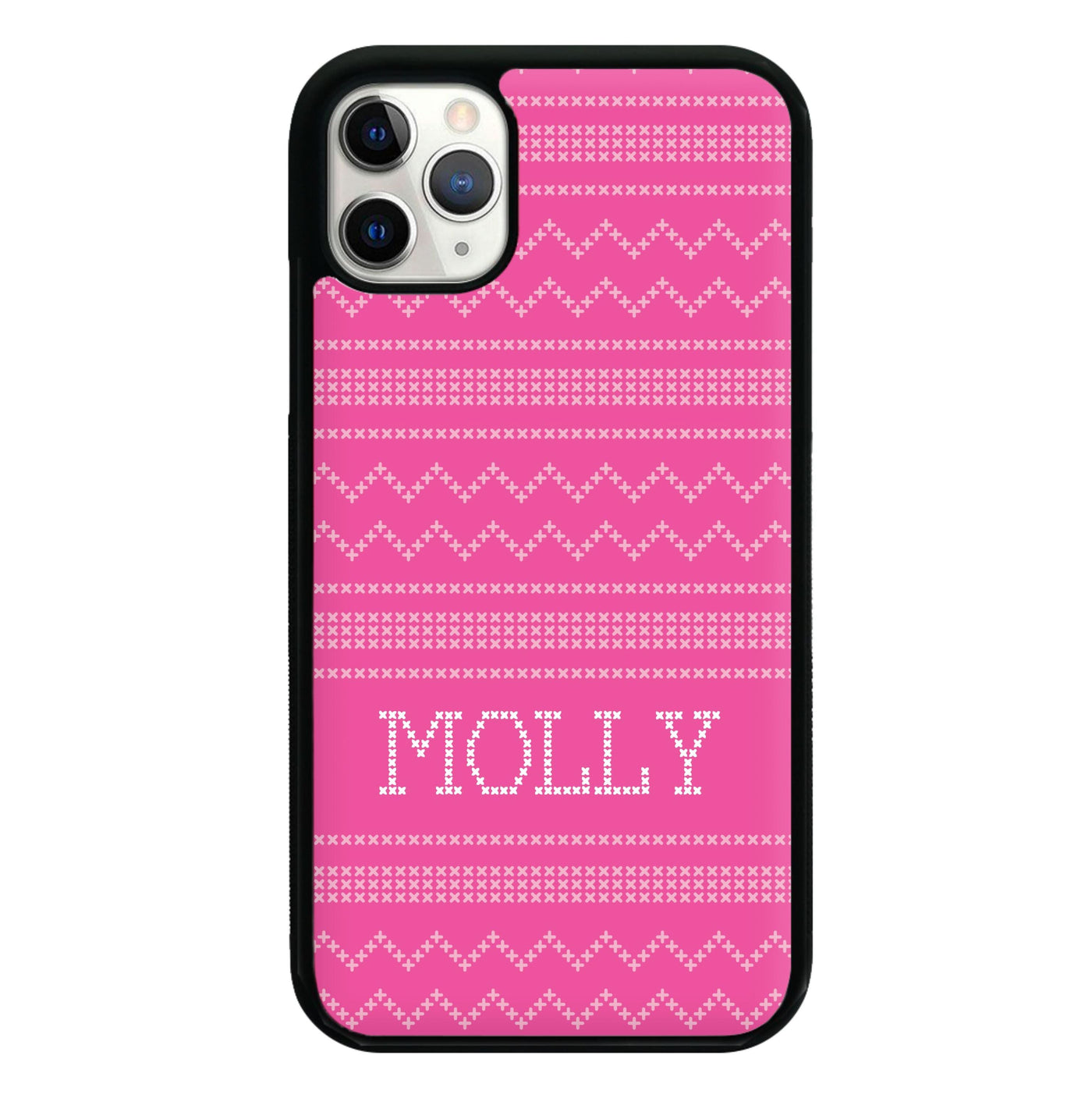 Personalised Christmas Jumper Pink Phone Case