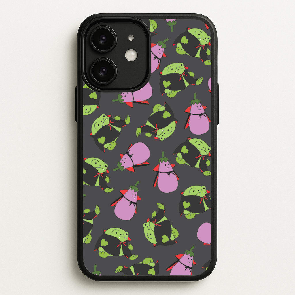 Vampire Frogs And Vegetables Pattern - Halloween iPhone 11 Case