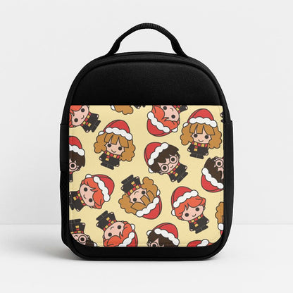 Wizards With Christmas Hats Pattern Insulated Lunch Bag