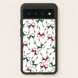 Red And Green Coquette Christmas Bows Pattern Google Pixel 7 Pro Case