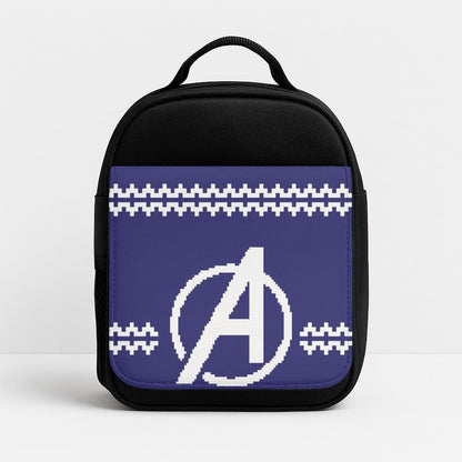 Superhero Team Blue Christmas Jumper  Insulated Lunch Bag