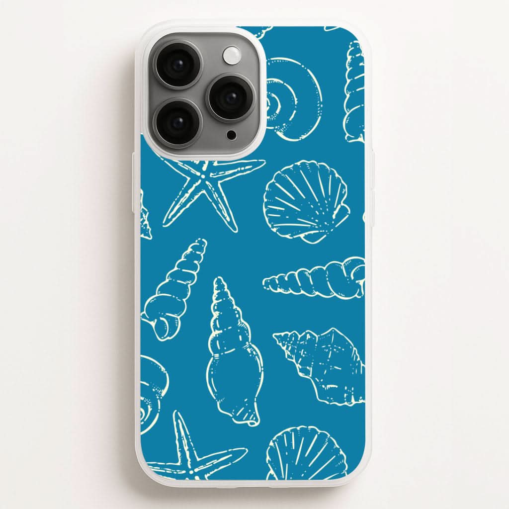 Sketched Shells Pattern Phone Case for Apple iPhone, Samsung Galaxy, Huawei and Google Pixel