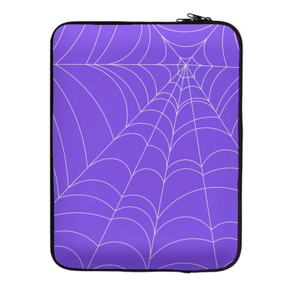 Purple Cobweb Pattern Laptop Sleeve