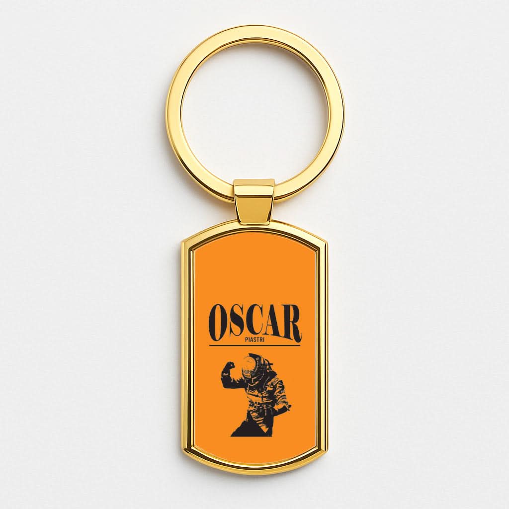 Oscar Orange And Black Gold Keyring