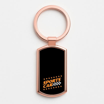 Sports Car Rose Gold Keyring