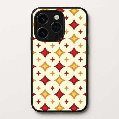 Geometric Christmas Stars Pattern iPhone 14 Pro Max Case