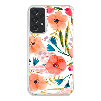 Peach Watercolour Floral Pattern Phone Case