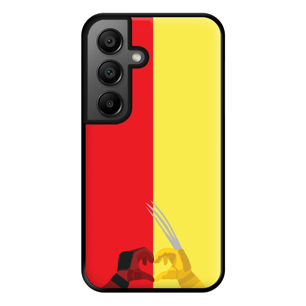 Red And Yellow Heroes Love Heart Galaxy A55 Case