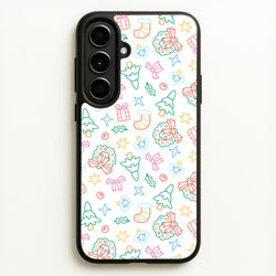 Neon Christmas Icons Pattern II Galaxy A56 Case