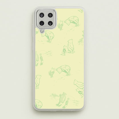 Sketched Winnie Pattern Galaxy A12 Case