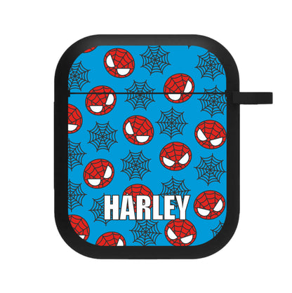 Spiderman And Webs - Personalised Superhero Comic AirPods Case