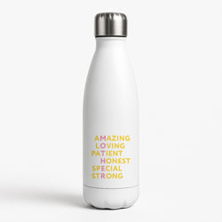 Mother Anagram White Water Bottle