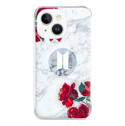 K-Pop Band Logo Marble Roses Phone Case