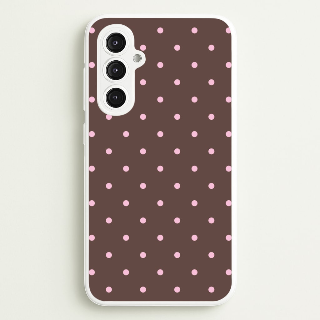Chocolate & Strawberry Polka Dots Galaxy S23FE Case