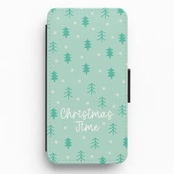 Cute Xmas Trees Pattern Flip / Wallet Phone Case