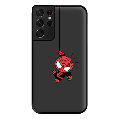 Gray Hanging Spider Hero Galaxy S21 Ultra Case