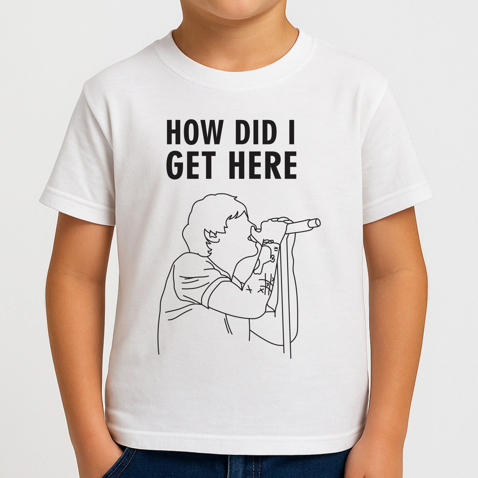 How Did I Get Here Outline Boys T-Shirt