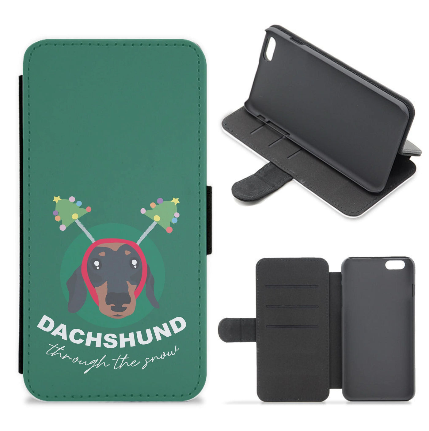 Dachshund Through The Snow Flip / Wallet Phone Case