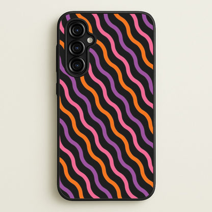 Wavy Abstract Halloween Pattern Galaxy A54 Case