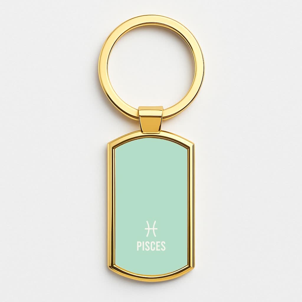 Pisces Pastel Zodiac Gold Keyring