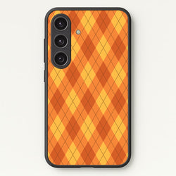 Orange Argyle Pattern Galaxy S24FE Case