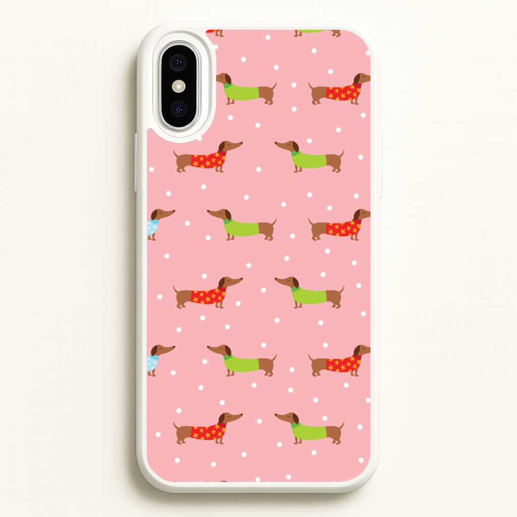 Christmas Jumpers Dachshund Pattern iPhone XS Max Case