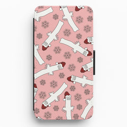 Wiggly Moom Xmas Hat Pattern Flip / Wallet Phone Case
