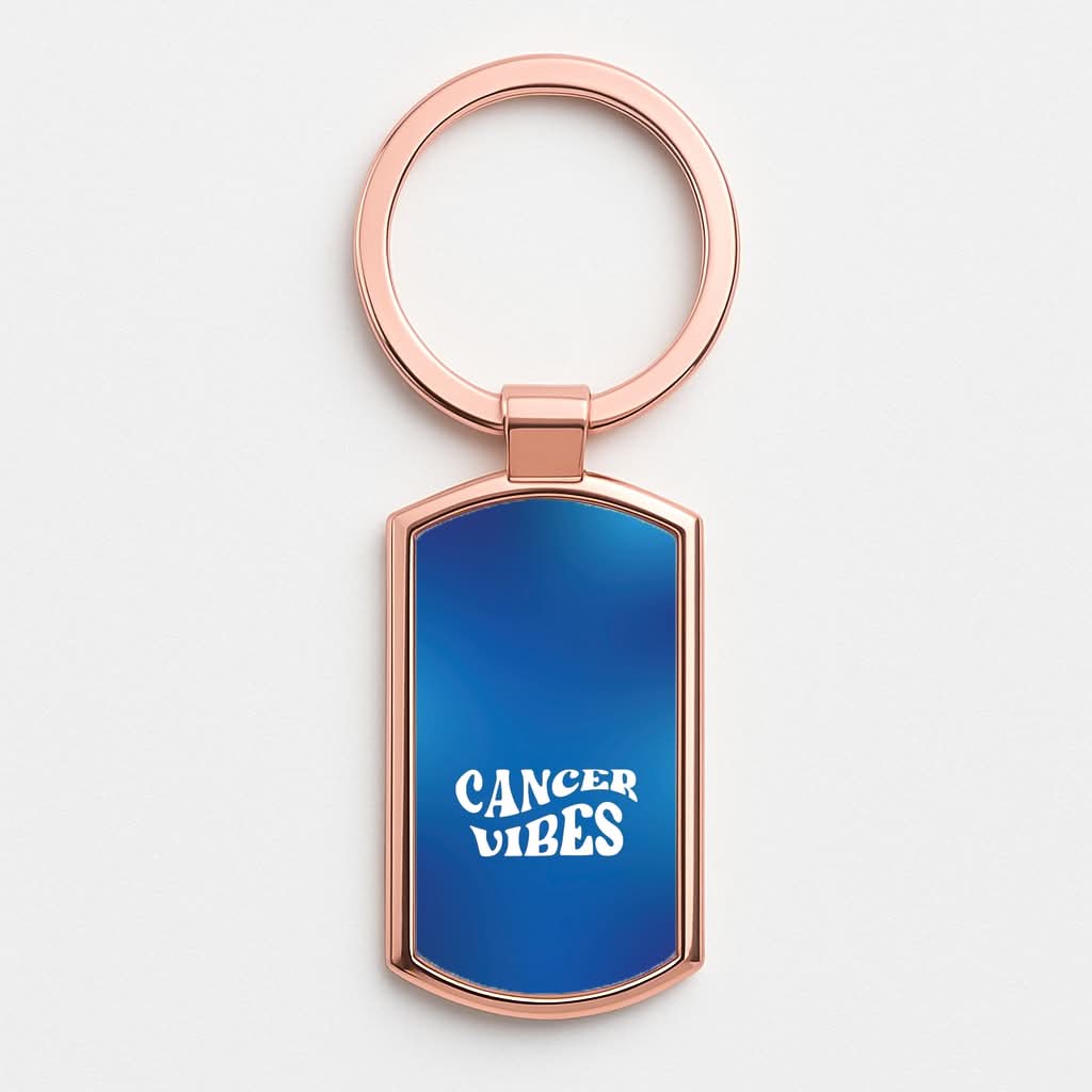 Cancer Vibes Gradient Zodiac Rose Gold Keyring