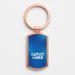 Cancer Vibes Gradient Zodiac Rose Gold Keyring