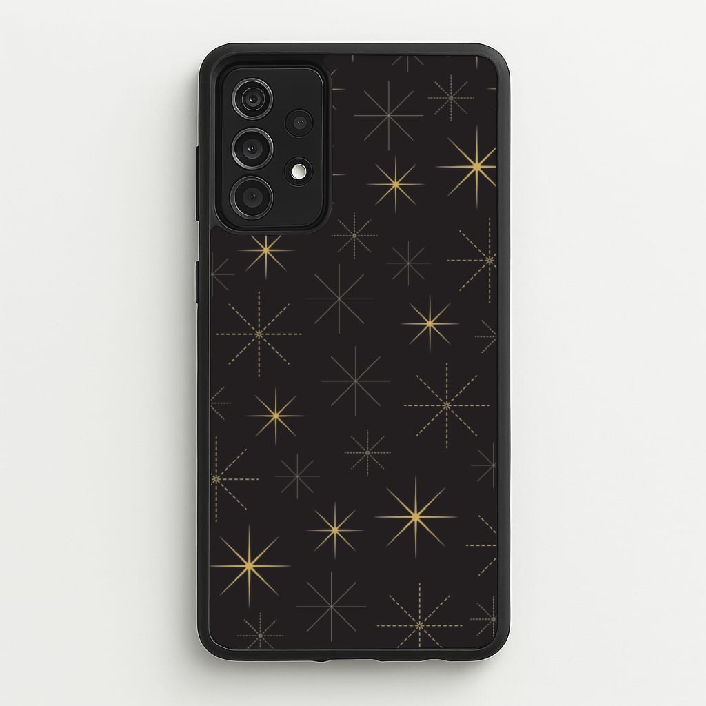 Christmas Gold Stars Pattern Galaxy A52 / A52s Case