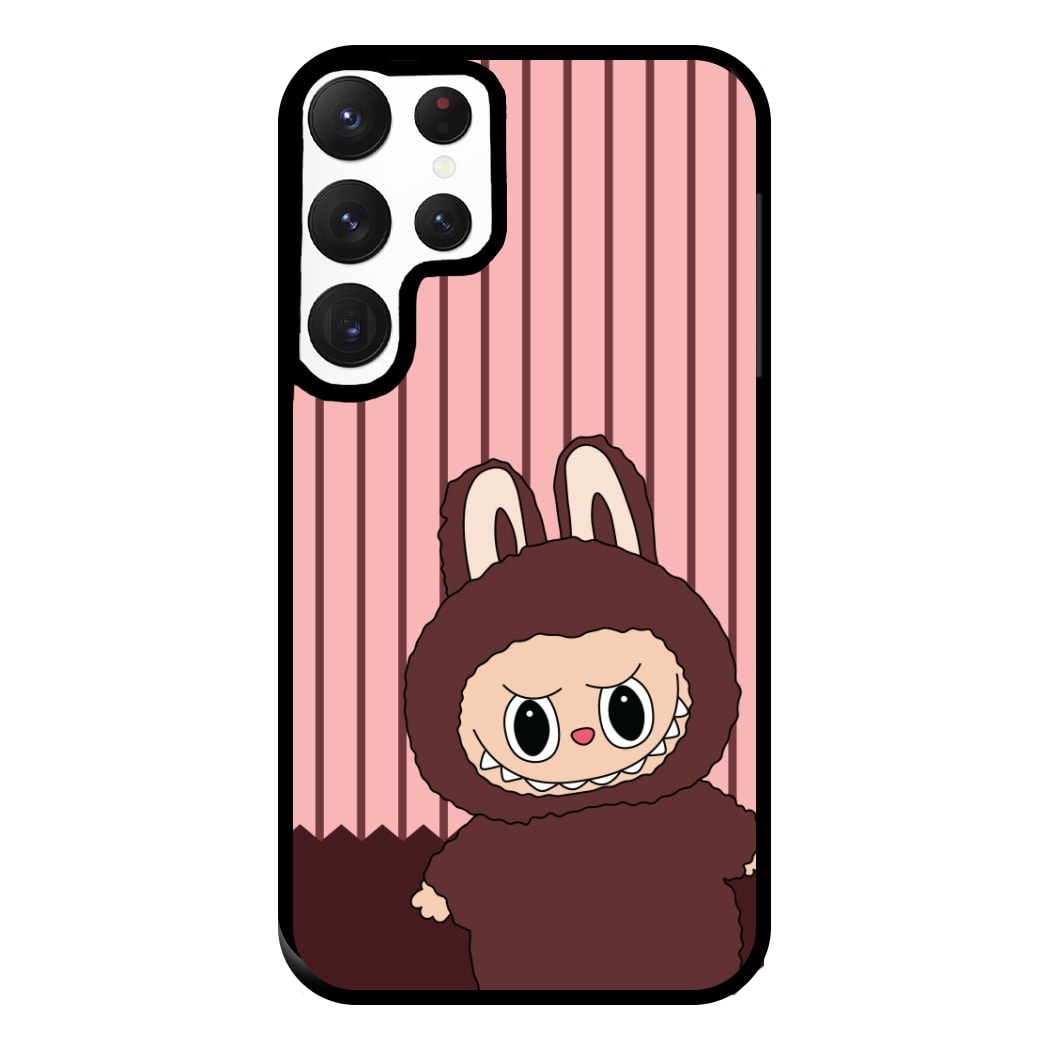 Stripey Cute Brown Monster Galaxy S22 Ultra Case