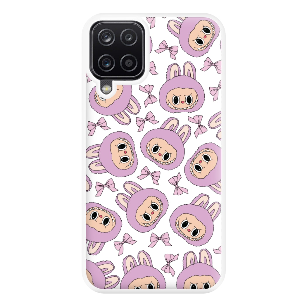 Cute Purple Monster And Bows Pattern Galaxy A12 Case