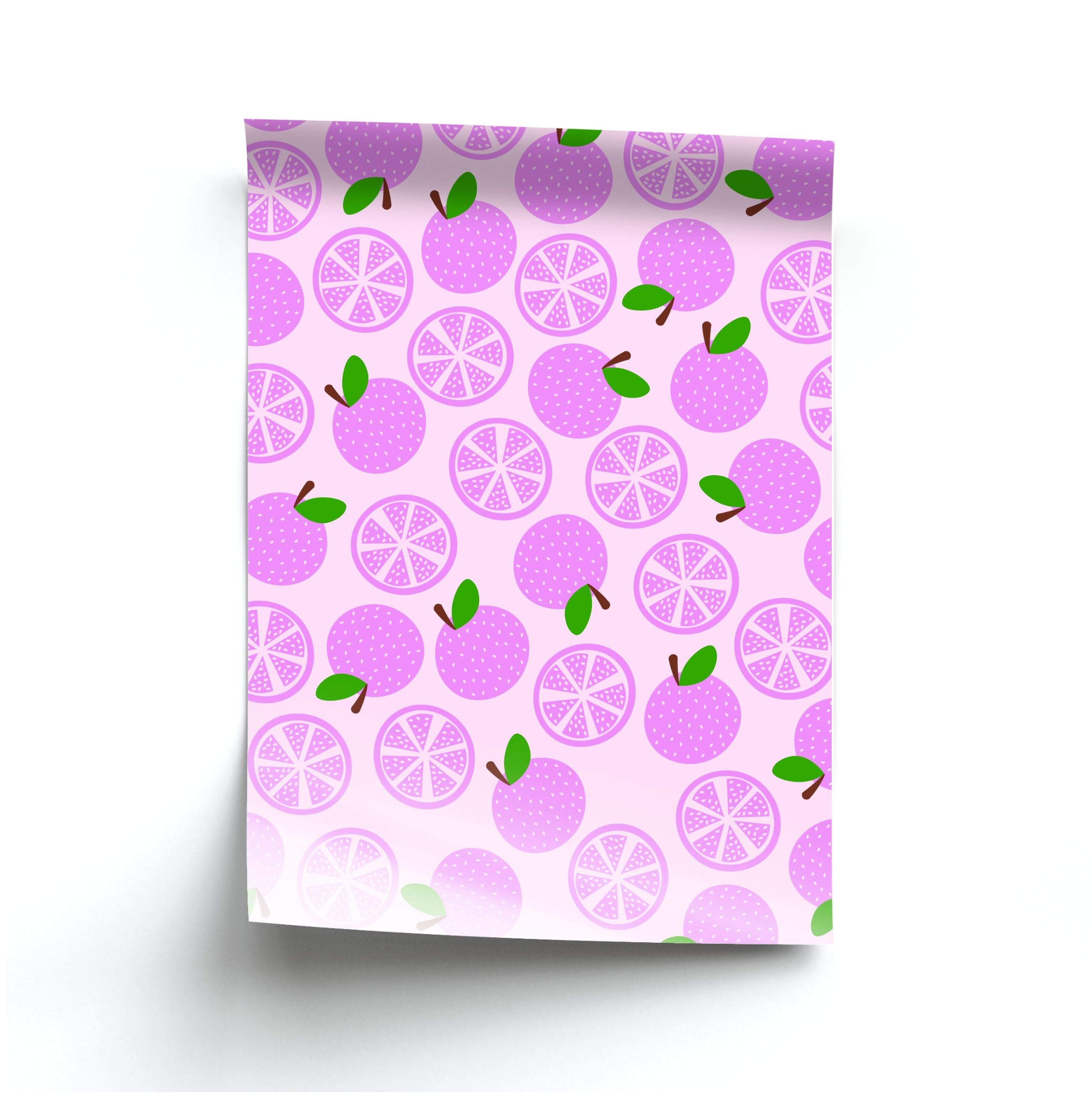 Textured Grapefruit Pattern Poster