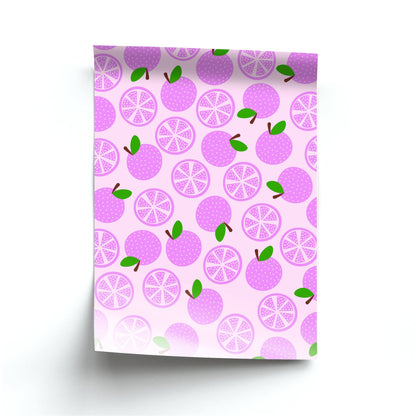 Textured Grapefruit Pattern Poster