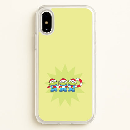 Cute Green Aliens Candycane iPhone X / XS Case