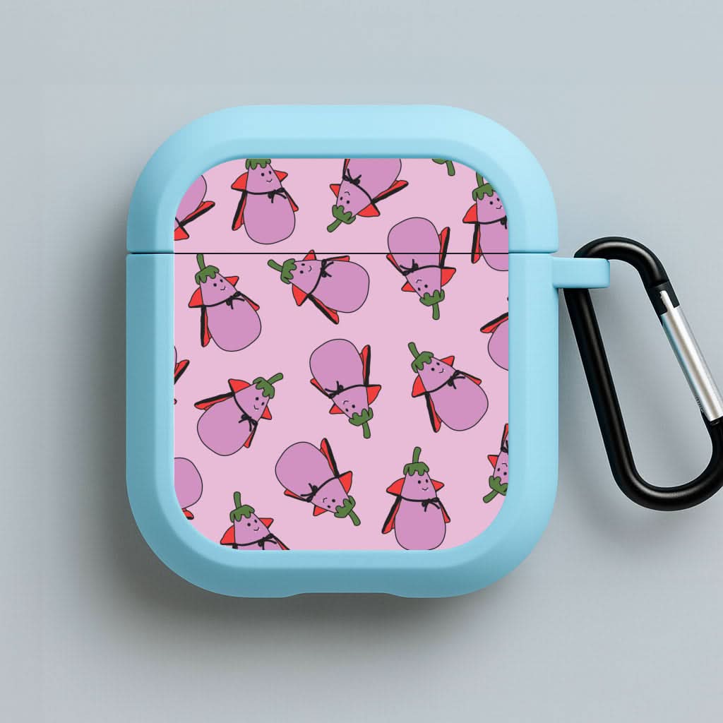 Vampire Vegetable Pattern - Halloween Blue AirPods Case