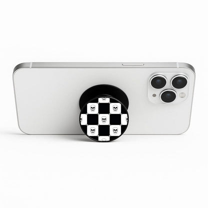 Checkered Skulls Pattern Phone Stand