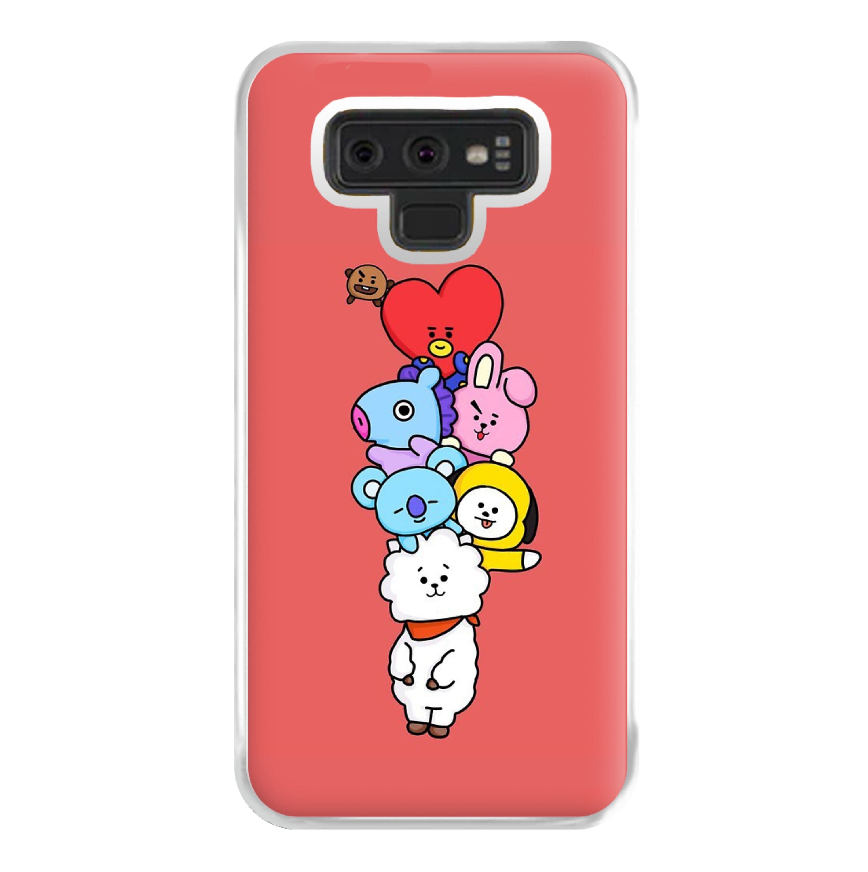 Red BT21 - RJ, Mang, Koya, Chimmy, Cooky, Shooky, Tata - K Pop Phone Case