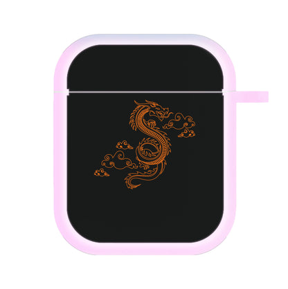 Orange - Dragon Patterns AirPods Case