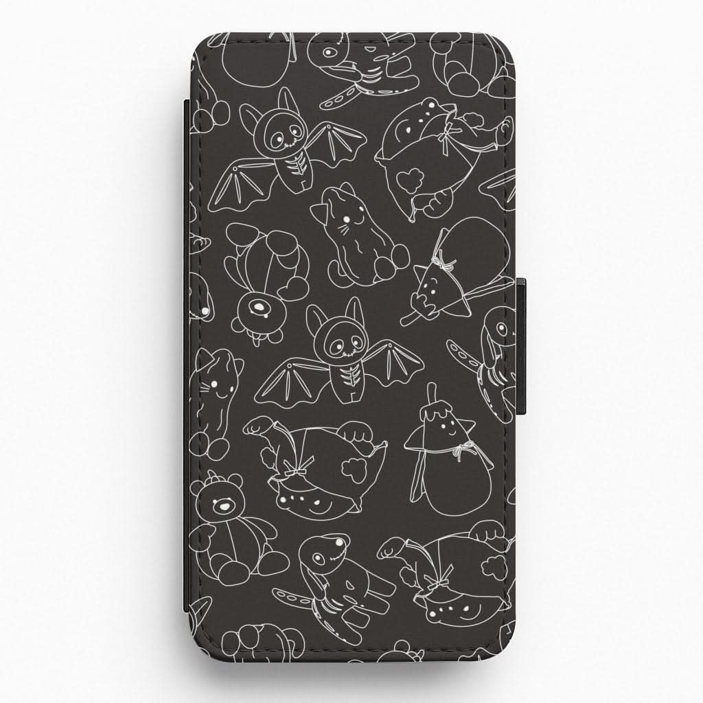 Halloween Plushies Pattern II - Halloween Flip / Wallet Phone Case