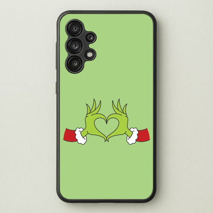 Christmas Green Heart Galaxy A13 Case