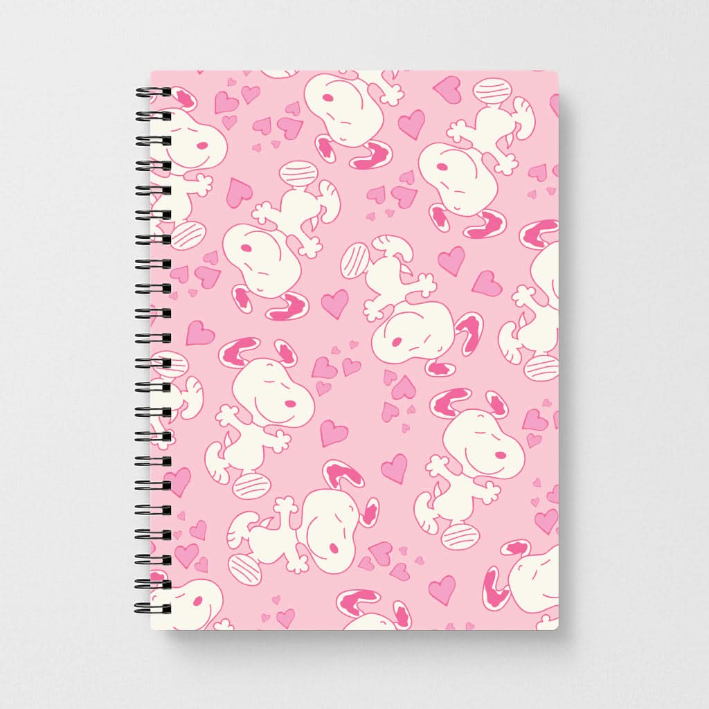 Cartoon Beagle Valentine Hearts Pattern Notebook