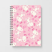Cartoon Beagle Valentine Hearts Pattern Notebook 1