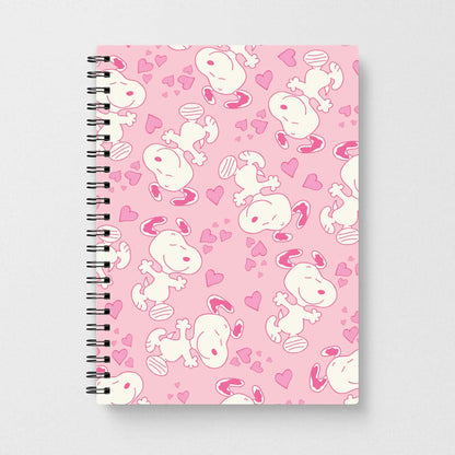 Cartoon Beagle Valentine Hearts Pattern Notebook