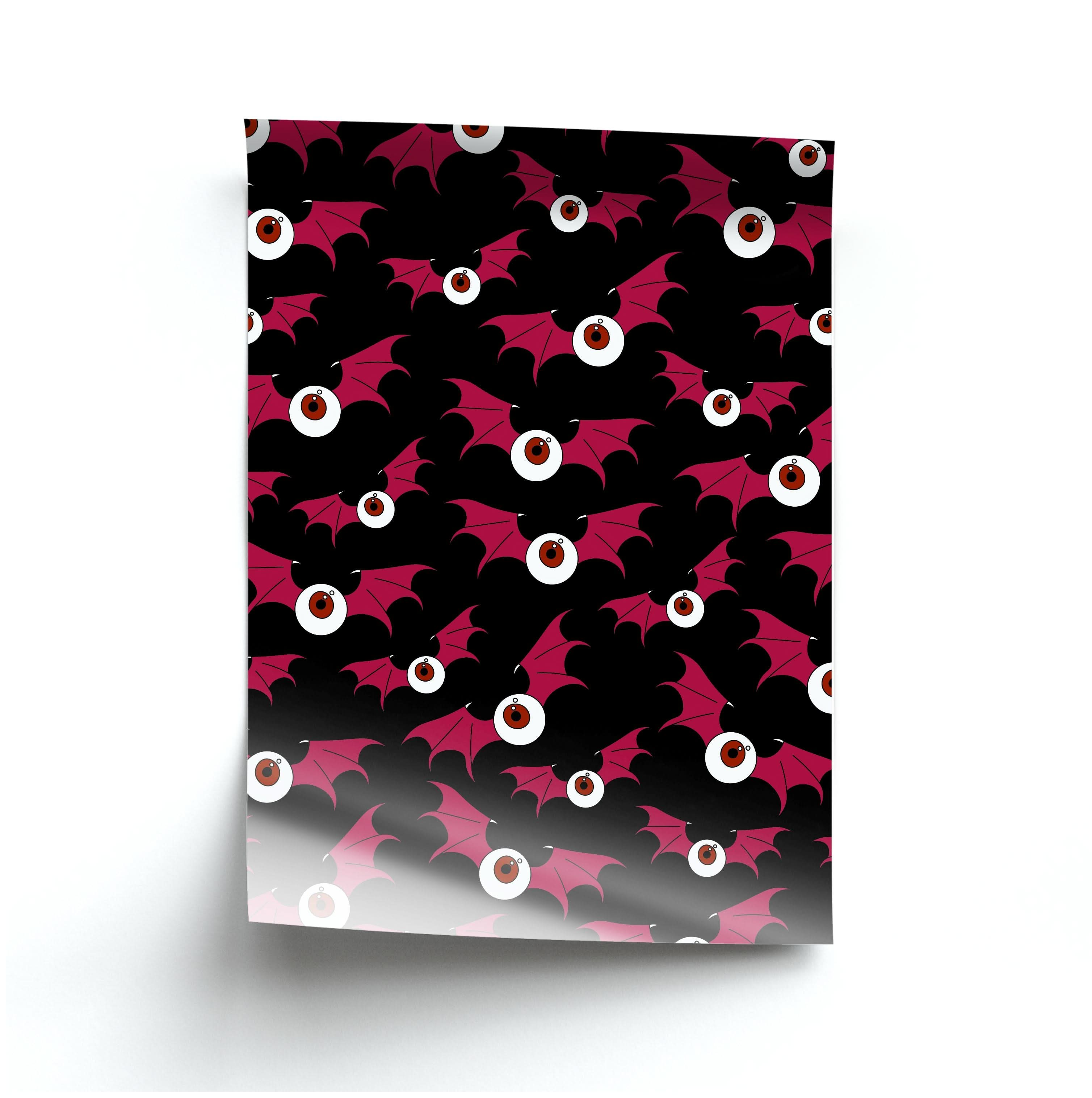 Red Bat Pattern Poster