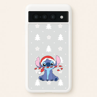 Cute Blue Alien Candycane Google Pixel 7 Pro Case