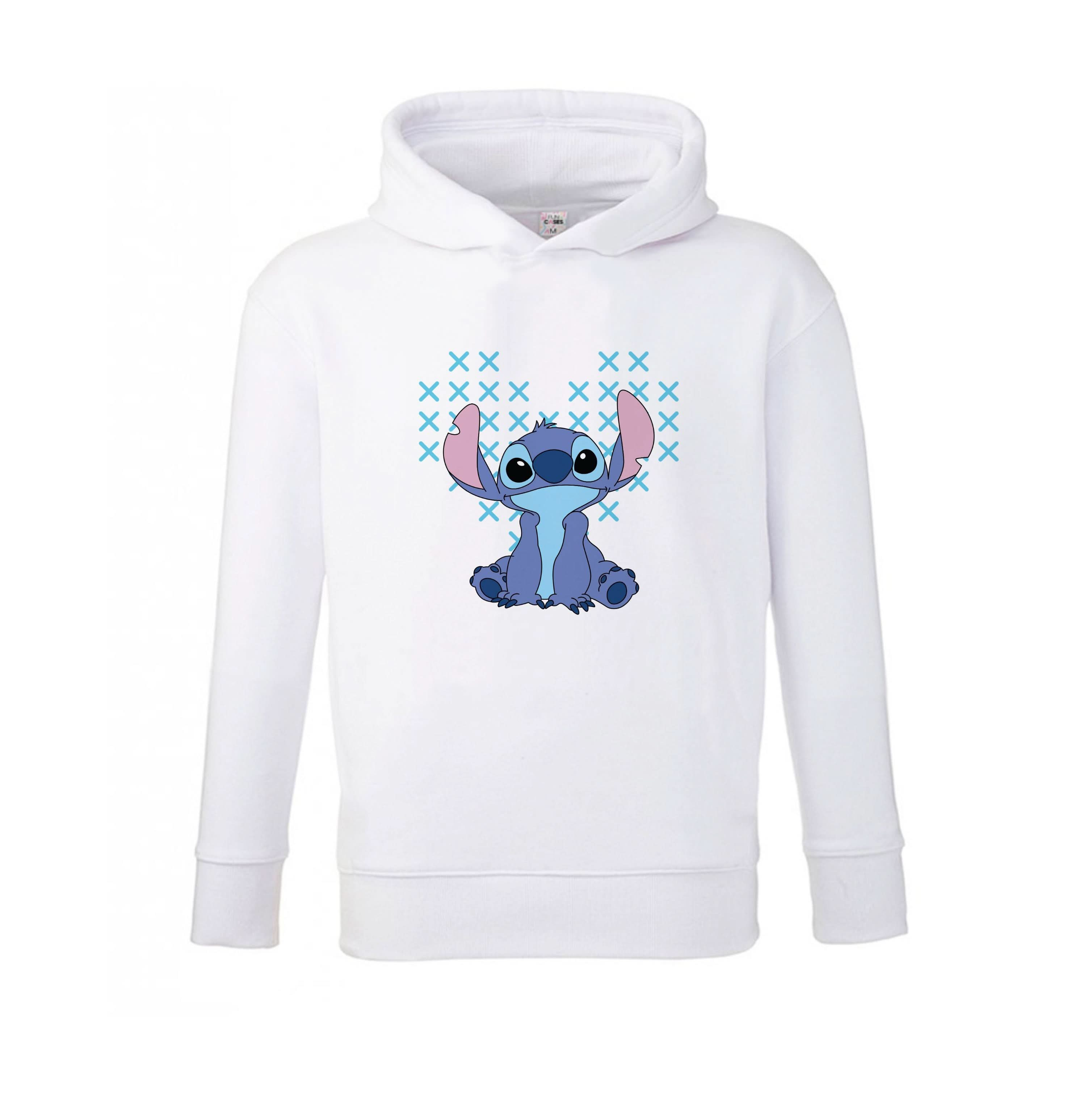 Blue Alien Hearts Kids Hoodie