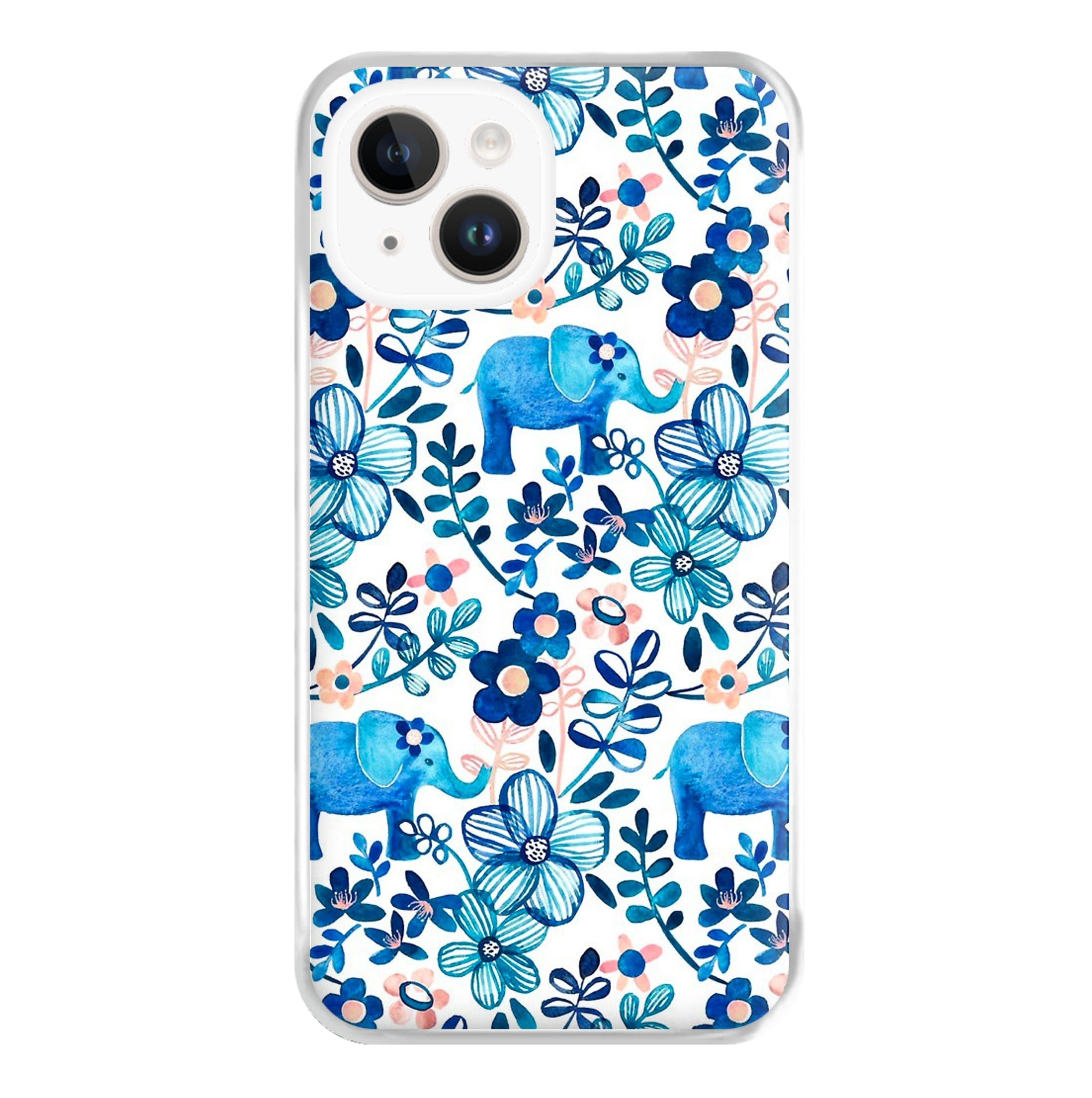 Elephant and Floral Pattern Phone Case