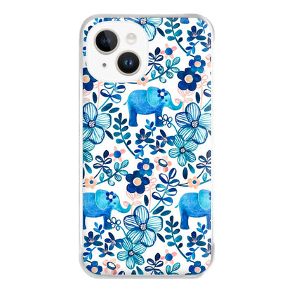 Elephant and Floral Pattern Phone Case